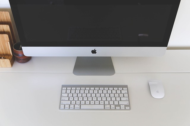 Clean workspace with iMac desktop computer